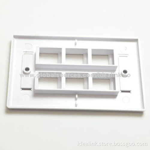 Faceplate with 1/2/3/4/6 Ports, Fits for RJ45 Connector Network Cable, US Style, RectangleNew